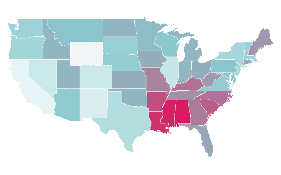Affinity by region — Blindspot (TV series), United States