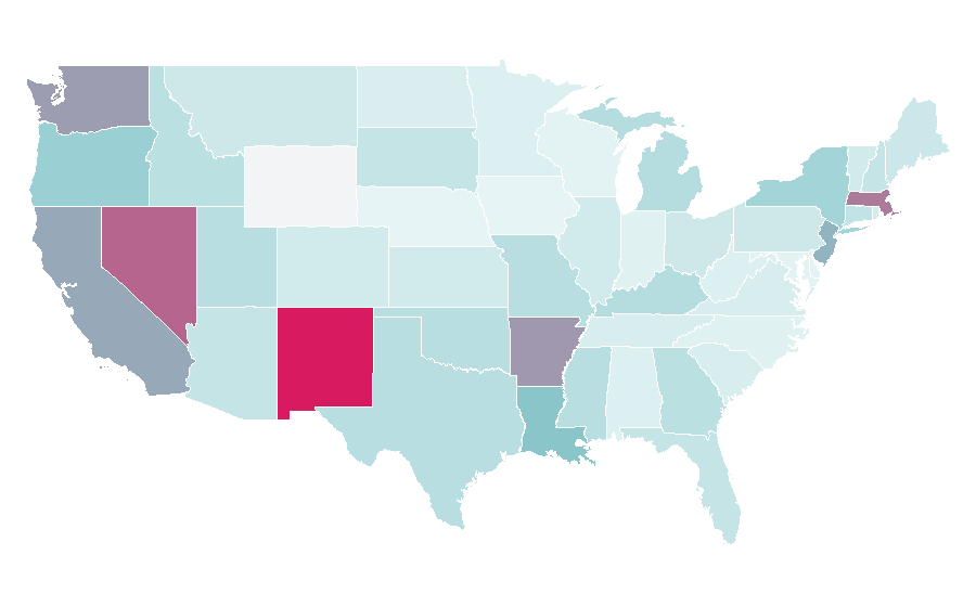 Affinity by region — Blitz (gridiron football), United States