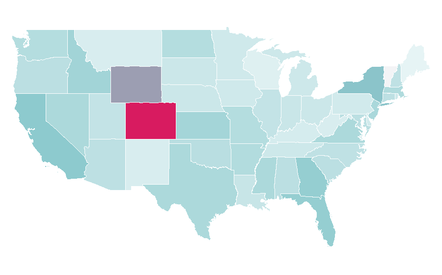 Affinity by region — Block chain (database), United States