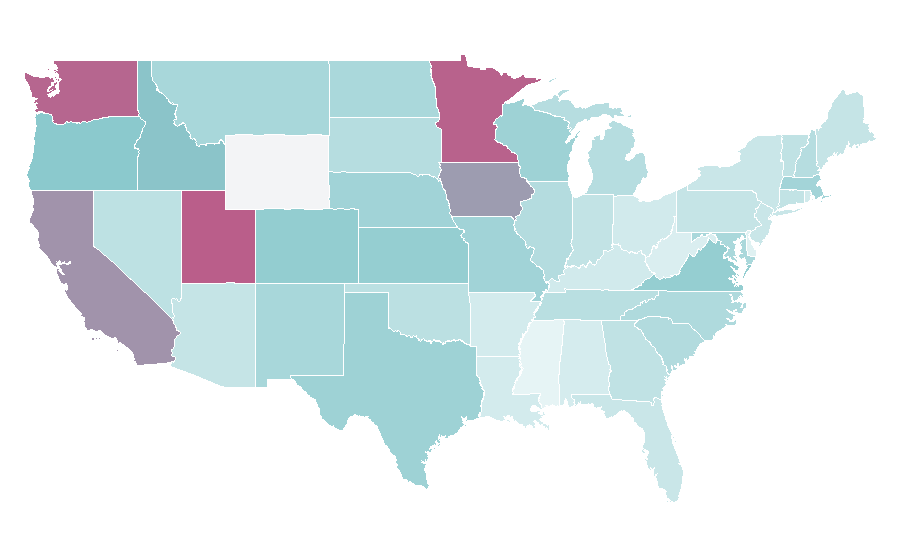Affinity by region — Blogilates, United States