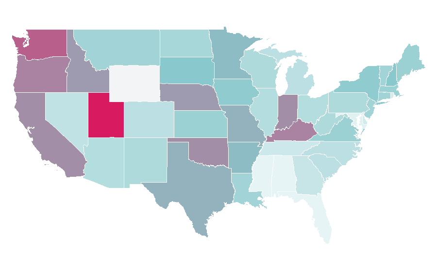 Affinity by region — Blond, United States