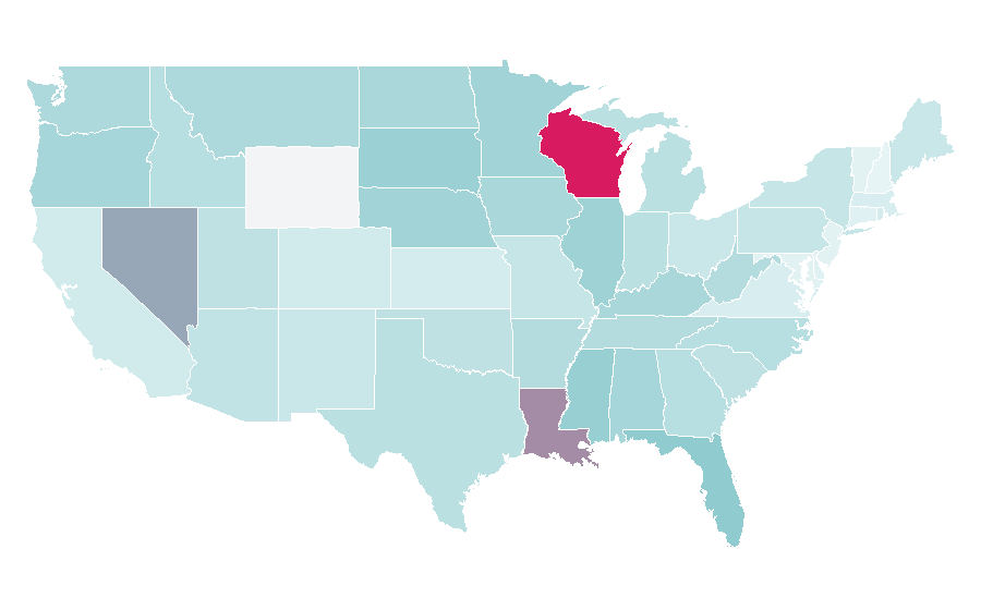 Affinity by region — Bloody Mary (cocktail), United States