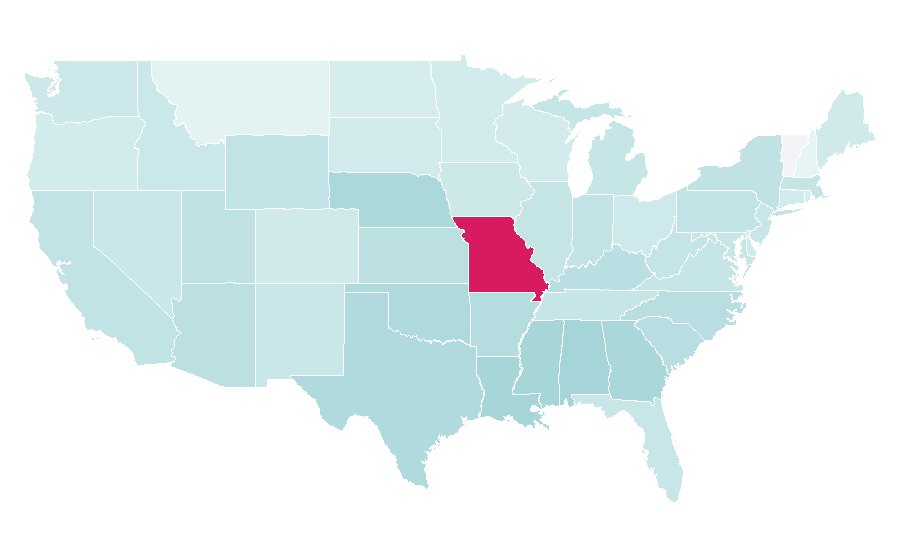 Affinity by region — Blue (Color), United States