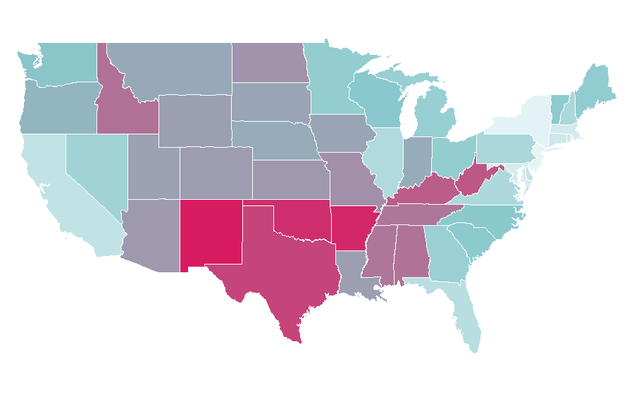 Affinity by region — Blue Heelers, United States