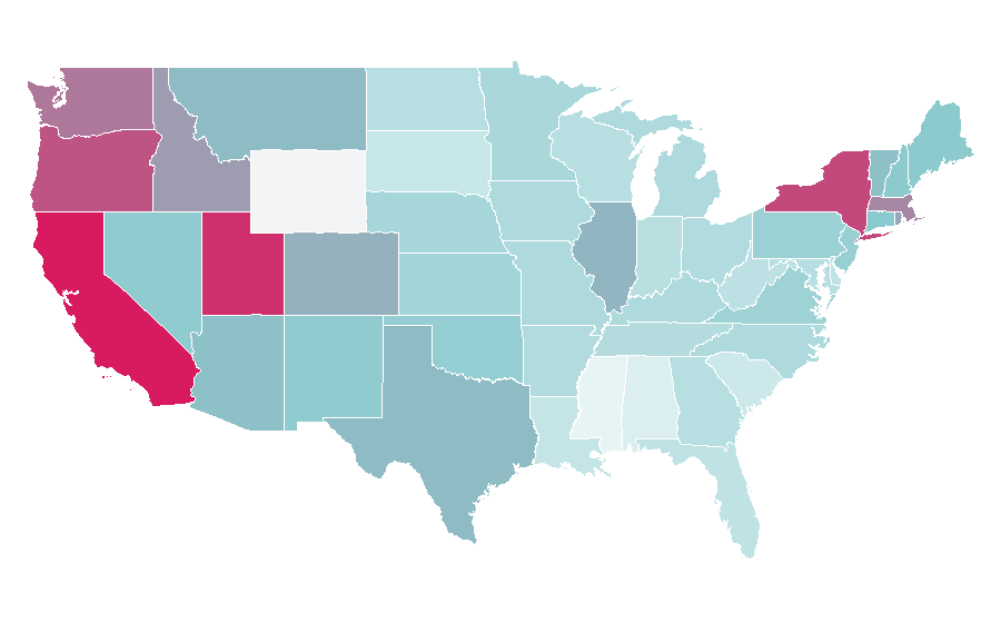 Affinity by region — Blue Valentine (film), United States