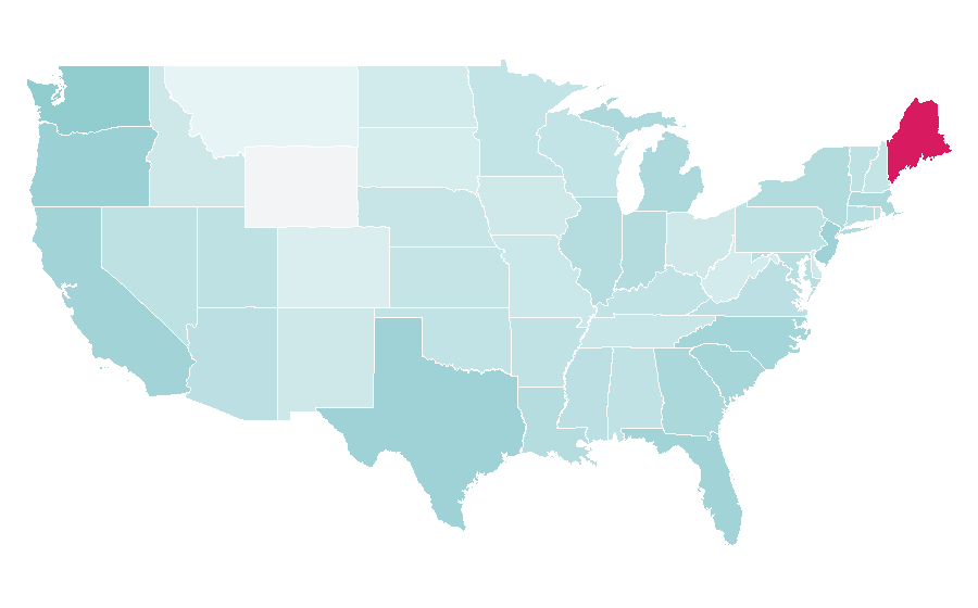Affinity by region — Blueberry, United States