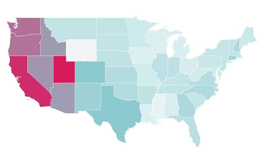 Affinity by region — BMW 3 Series (E30), United States
