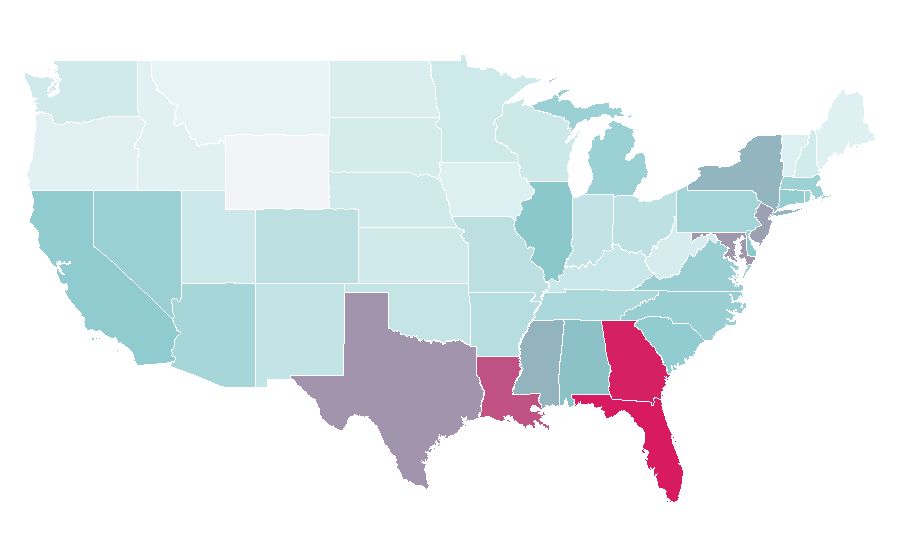 Affinity by region — BMW X6, United States