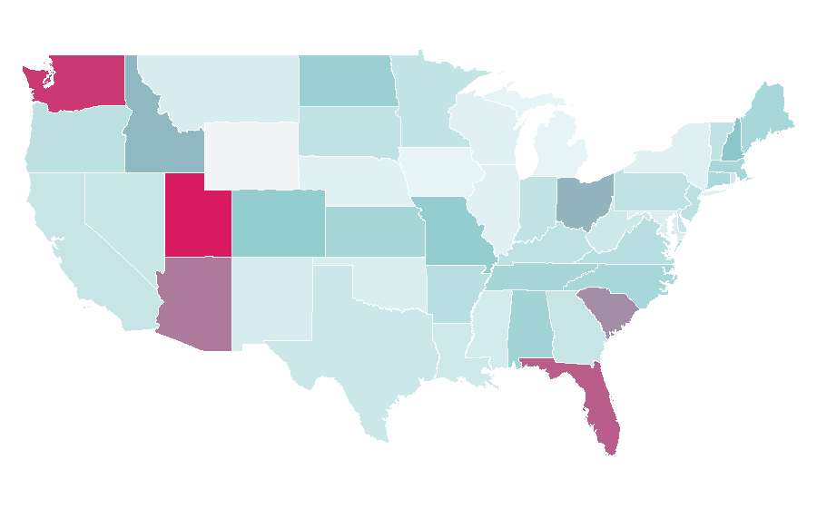 Affinity by region — BNI (organization), United States