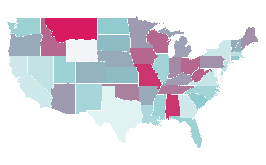 Affinity by region — Bo Derek, United States
