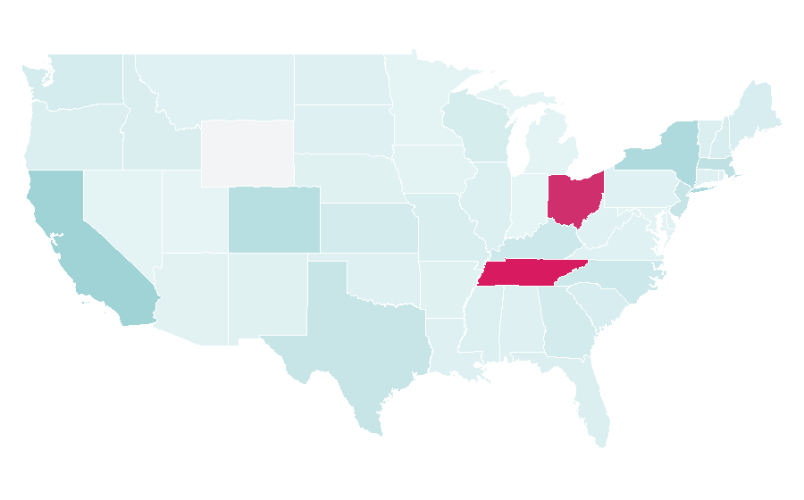 Affinity by region — Boarding house, United States