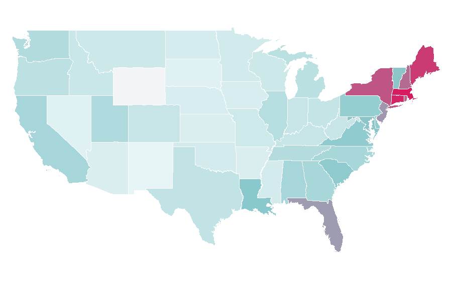 Affinity by region — Boat shoe, United States