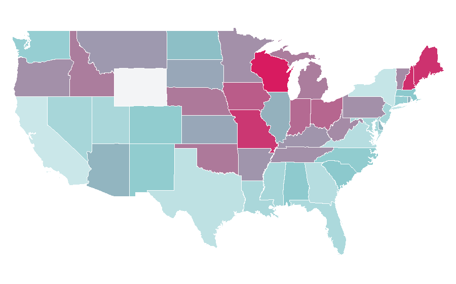 Affinity by region — Bob Newhart, United States