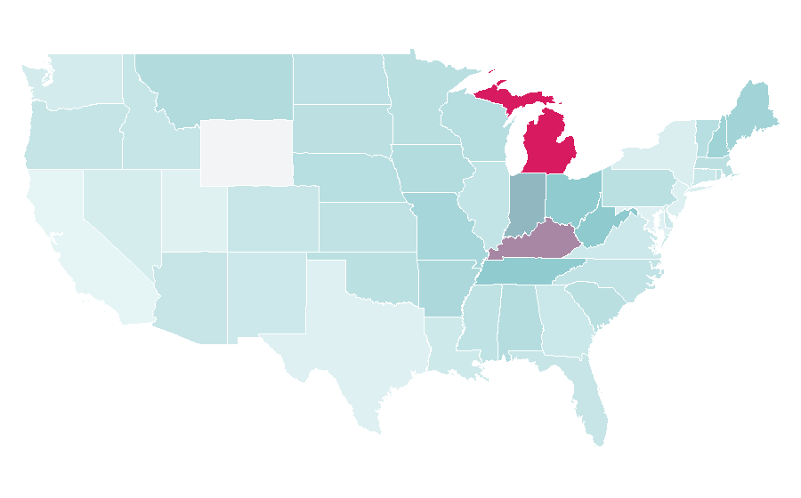 Affinity by region — Bob Seger, United States