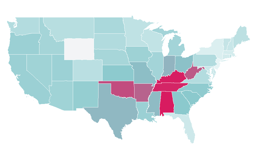 Affinity by region — Bobby Hill (King of the Hill), United States