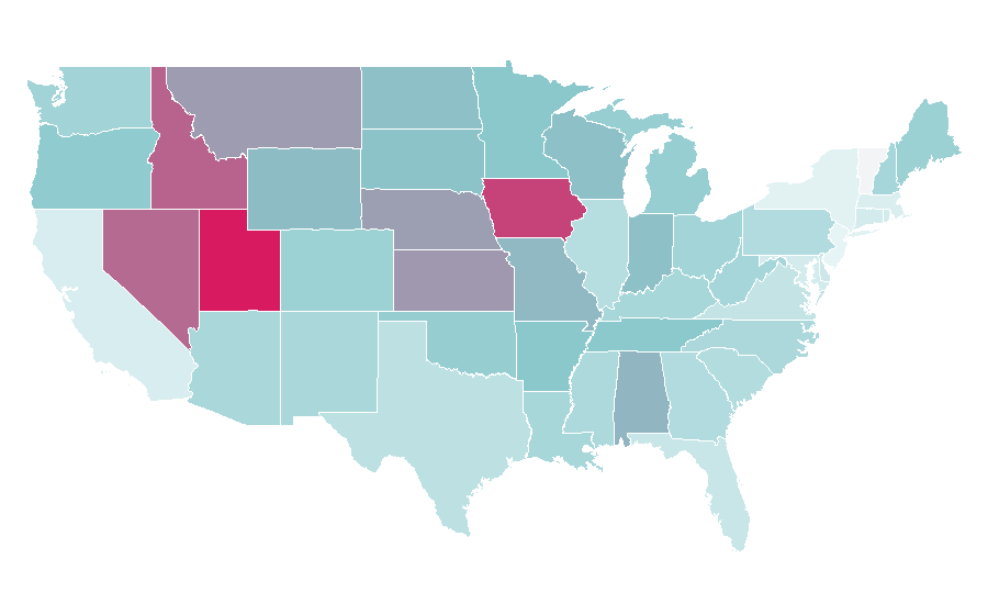 Affinity by region — Body painting, United States