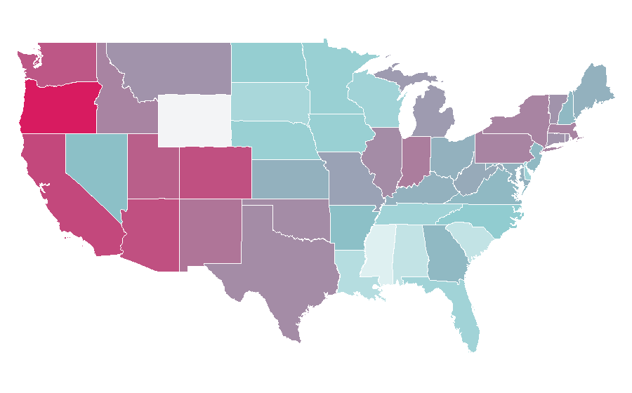 Affinity by region — BoJack Horseman, United States