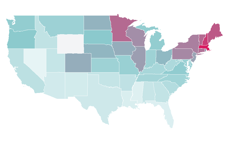 Affinity by region — Bomba (Puerto Rico), United States