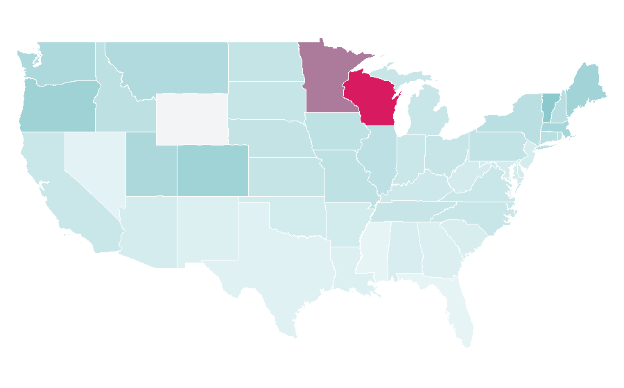 Affinity by region — Bon Iver, United States