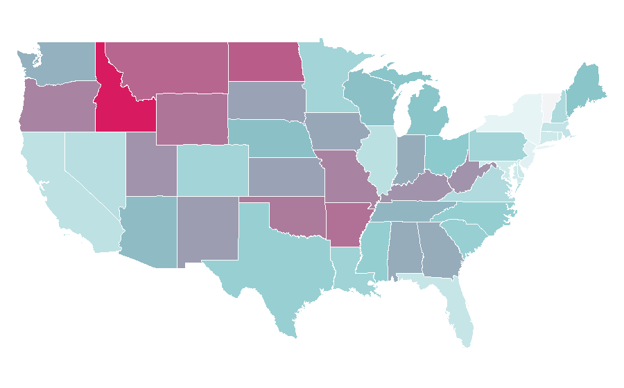 Affinität nach Region — Bone, USA