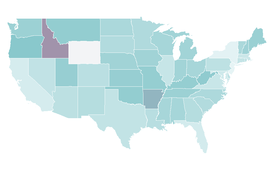 Affinity by region — Bones (TV series), United States