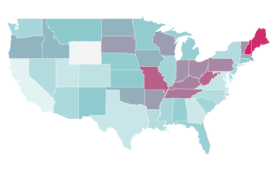 Affinity by region — Bonnie Tyler, United States