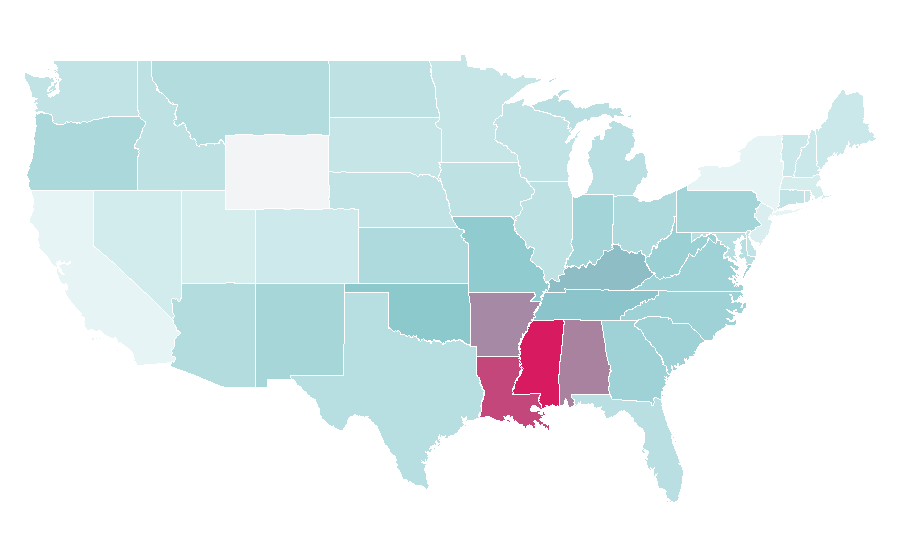 Affinity by region — Book of Revelation, United States