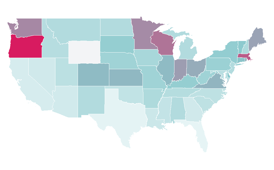 Affinity by region — Book Riot, United States