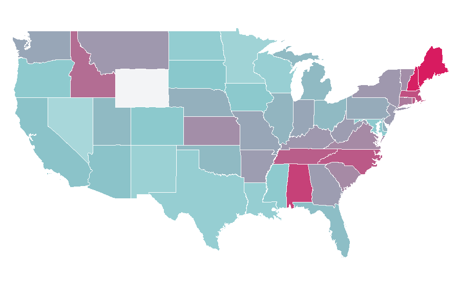 Affinity by region — Bookcase, United States