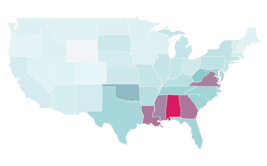 Affinity by region — Booker T. Washington, United States