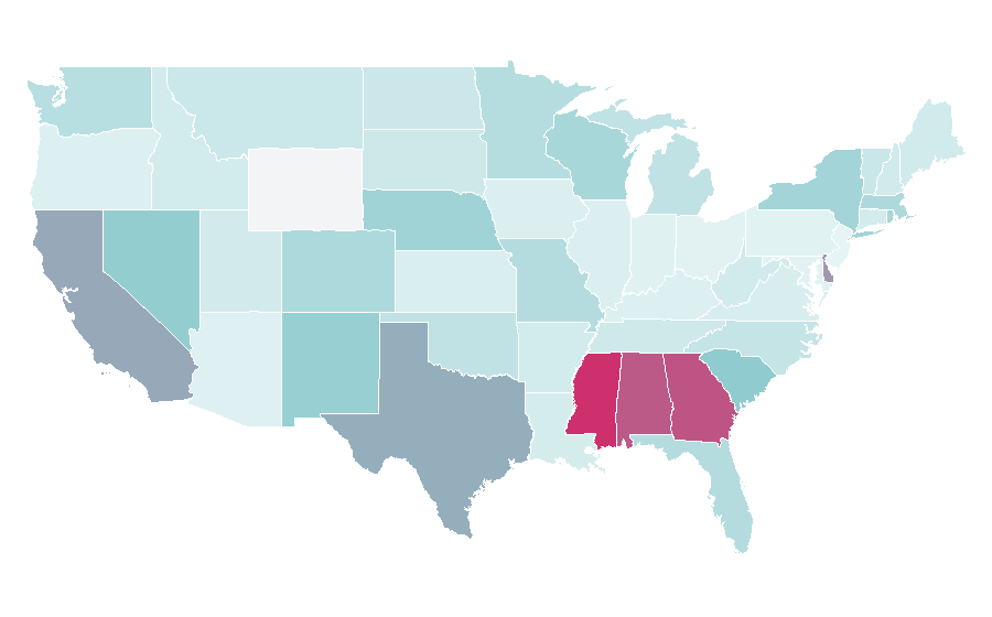 Affinity by region — Bookmaker, United States