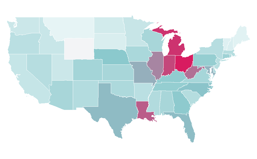 Affinity by region — Boost (C++ libraries), United States