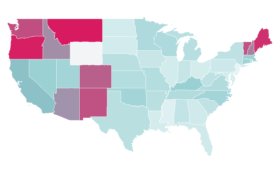 Affinity by region — Border Terrier, United States