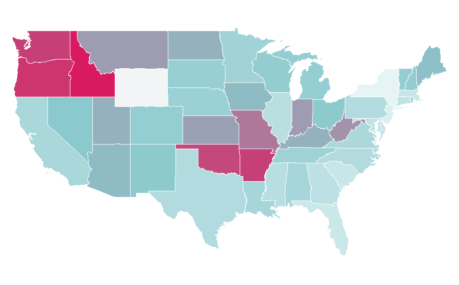 Affinity by region — Borderlands 2, United States