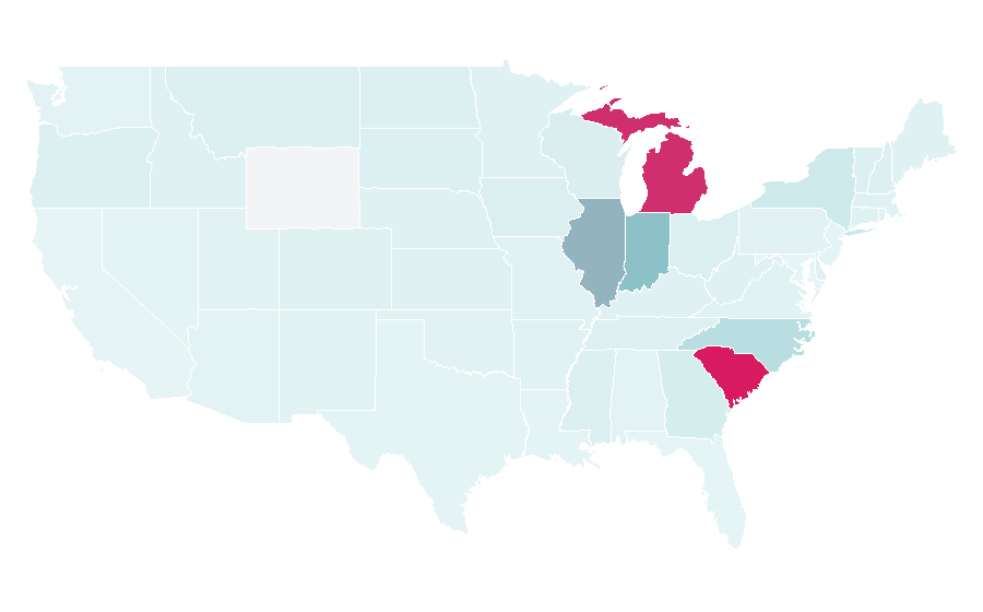 Affinity by region — BorgWarner, United States