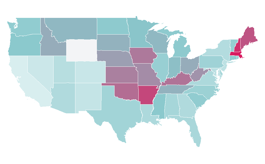 Affinity by region — Boston Legal, United States