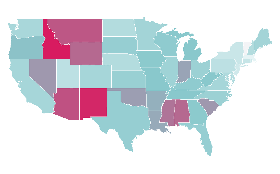 Affinity by region — Bottled water, United States