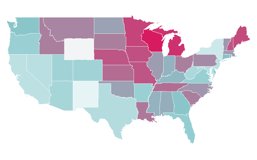 Affinity by region — Boursin cheese, United States