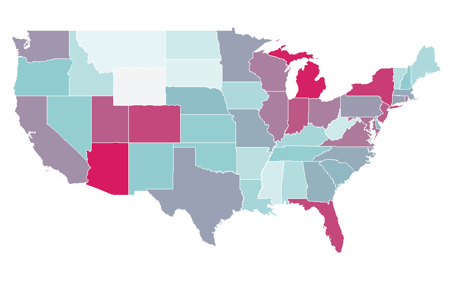 Affinity by region — Bowling, United States
