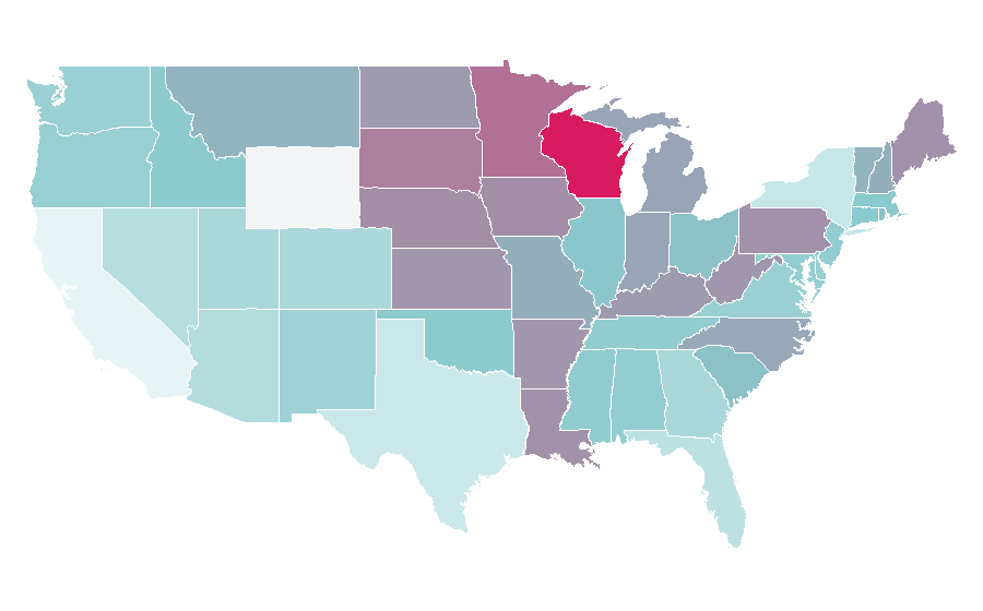 Affinity by region — Box Tops for Education, United States