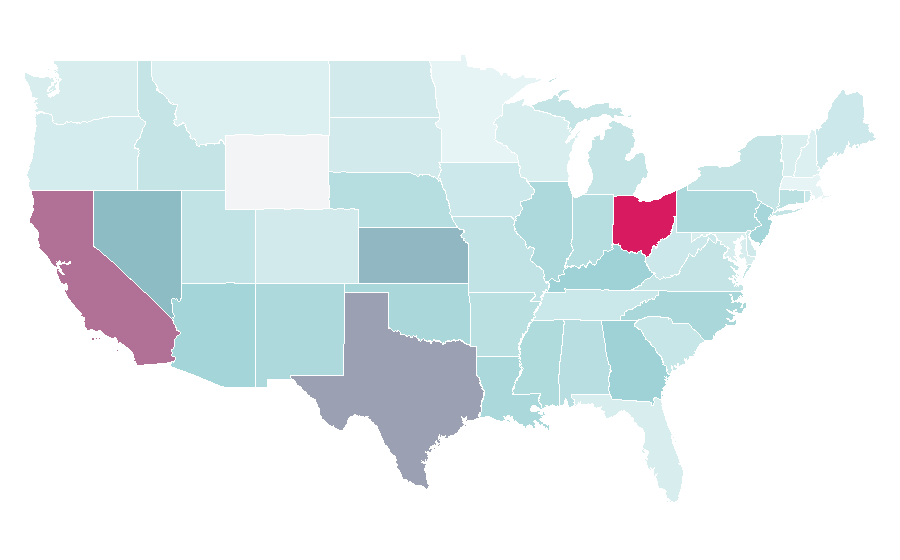Affinity by region — Boxing ring, United States