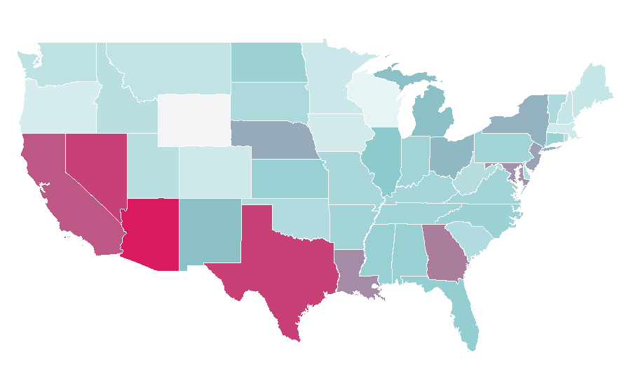 Affinity by region — Boxing training, United States