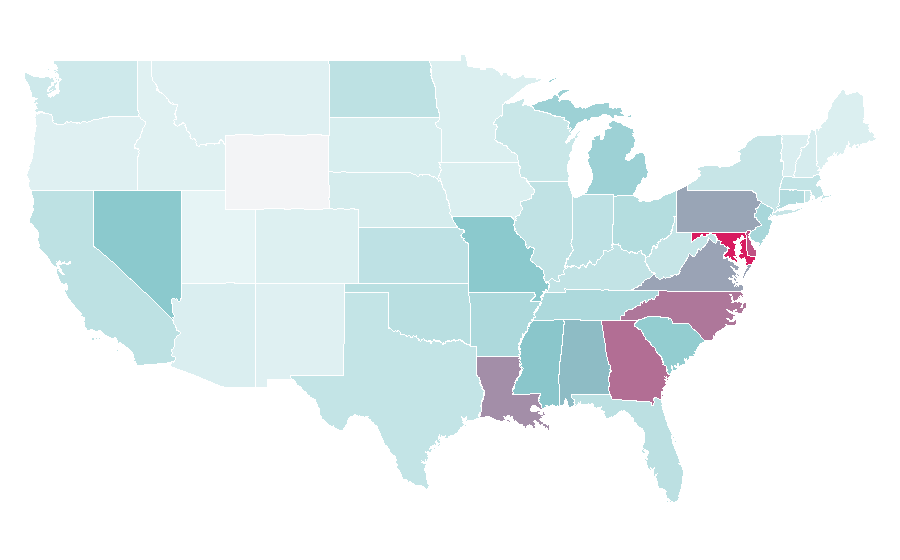 Affinity by region — Boyz II Men, United States