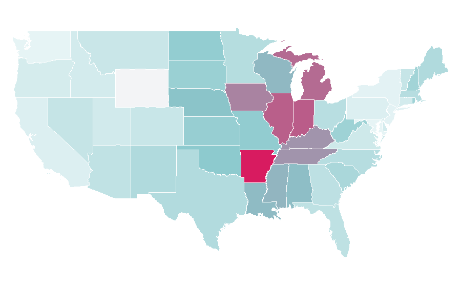 Affinity by region — Bozo the Clown, United States