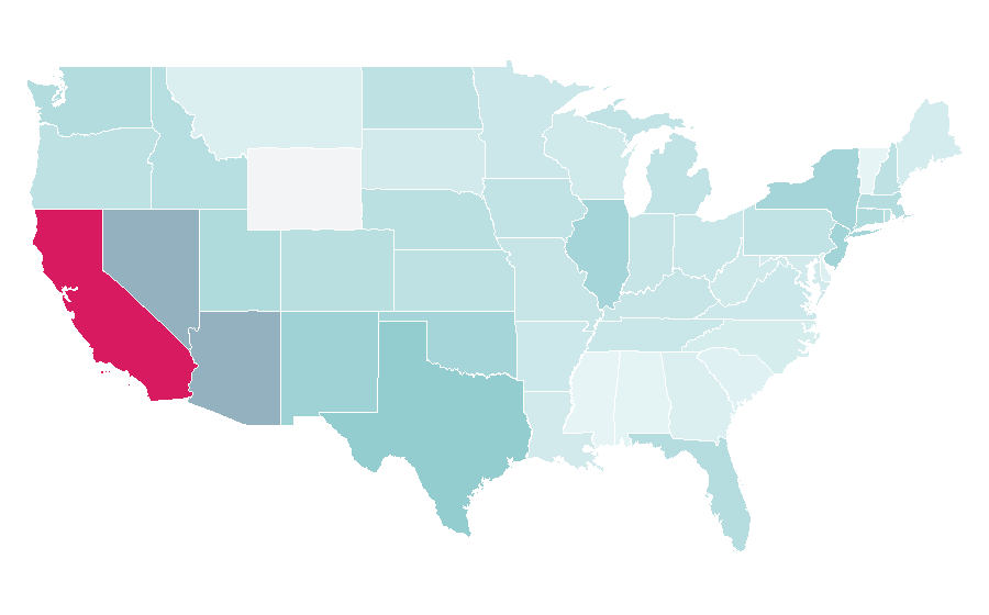 Affinity by region — Bradley Martyn, United States