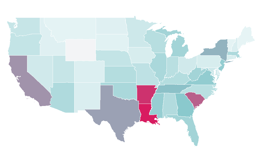 Affinity by region — Branch (banking), United States