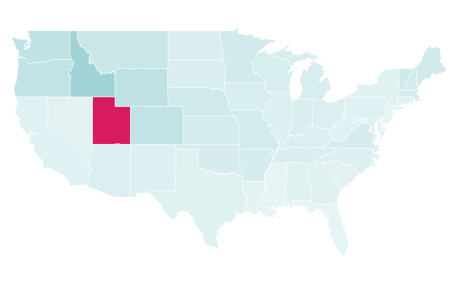 Affinity by region — Brandon Sanderson, United States