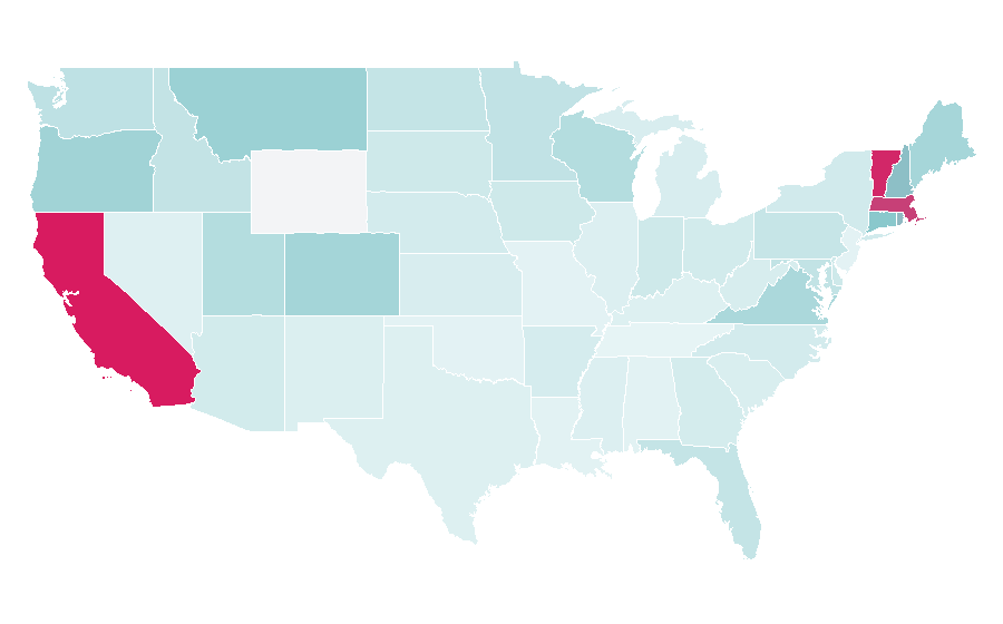 Affinity by region — Brandy Melville USA, United States