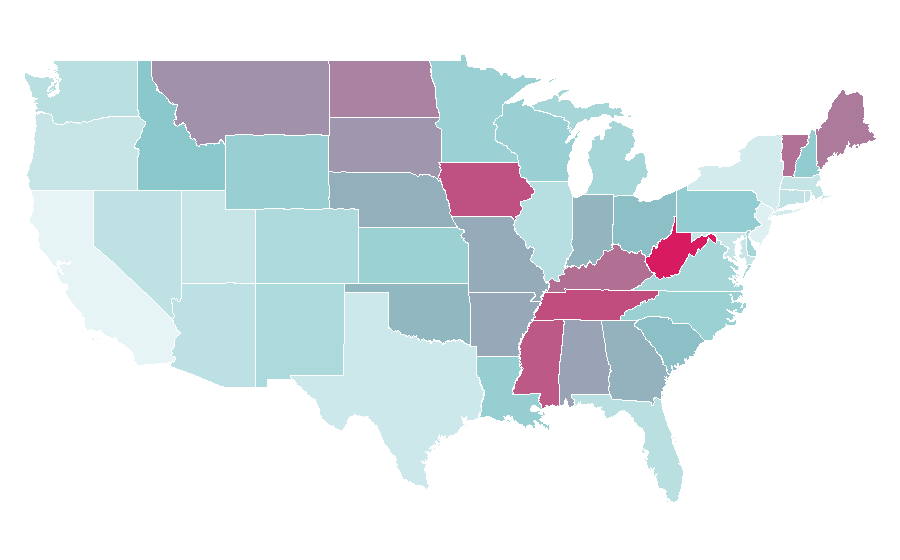 Affinity by region — Brantley Gilbert, United States