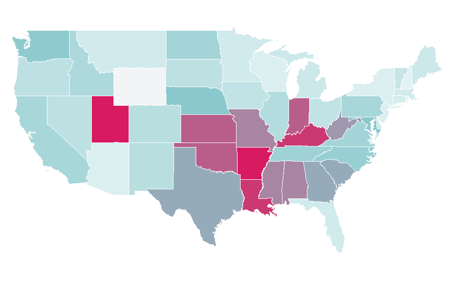 Affinity by region — Brass instrument, United States